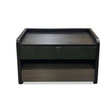 Load image into Gallery viewer, Alban luxury bespoke bedside table with leather and brass finish
