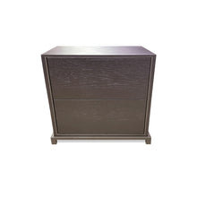 Load image into Gallery viewer, Contemporary bedside table with show wood carcass and metal detailing