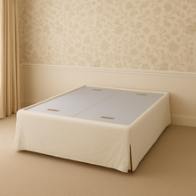 Load image into Gallery viewer, Amode luxury bed base with tailored kick pleats bespoke furniture