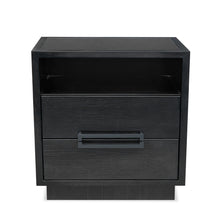 Load image into Gallery viewer, Arlington bedside table with smoked glass top and metal handles