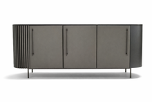 Load image into Gallery viewer, Luxury sideboard with oak, bronze and gloss finishes for designer interiors