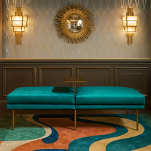 Load image into Gallery viewer, Art Deco inspired handmade luxury bench