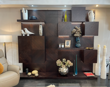 Load image into Gallery viewer, Made in Britain geometric shelving unit with LED lighting