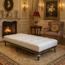 Load image into Gallery viewer, Upholstered Duchess ottoman for luxury living room interiors