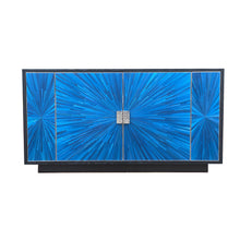 Load image into Gallery viewer, Luxury sideboard with handmade marquetry and polished steel surround