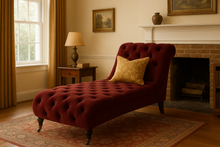 Load image into Gallery viewer, Made in Britain luxury chaise longue upholstered detail contemporary interior