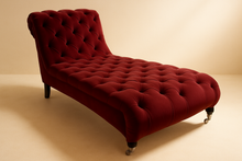 Load image into Gallery viewer, Made in Britain luxury chaise longue upholstered detail contemporary interior