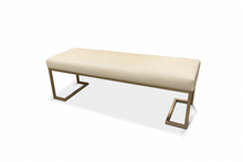 Load image into Gallery viewer, Contemporary handmade luxury bench with steel base