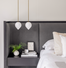 Load image into Gallery viewer, Kenwood luxury bespoke bed with curved upholstered headboard