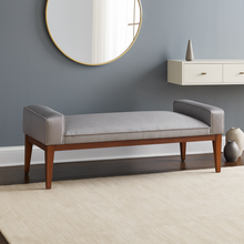 Load image into Gallery viewer, Luxury Bespoke Bench in solid oak beech walnut wood made to order in London