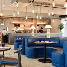 Load image into Gallery viewer, UK manufactured bespoke banquette seating hospitality space London