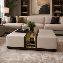 Load image into Gallery viewer, Marquis bespoke luxury coffee table handcrafted in Britain for luxury interior design, contemporary London living, and sophisticated luxury lifestyle interiors.