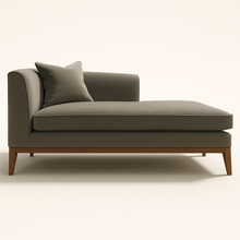 Load image into Gallery viewer, Made in Britain high back chaise longue upholstered detail