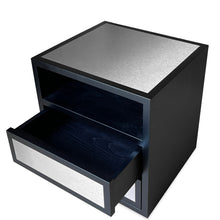Load image into Gallery viewer, Roxie luxury bespoke bedside table metal laminate detail