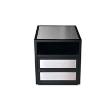 Load image into Gallery viewer, Roxie luxury bespoke bedside table metal laminate detail