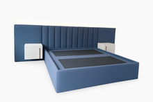 Load image into Gallery viewer, Sullivan deluxe luxury bespoke bed with floating bedside tables and LED lighting