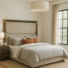 Load image into Gallery viewer, Themis bespoke headboard hand crafted luxury furniture made in Britain