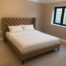 Load image into Gallery viewer, Toberly luxury bespoke bed upholstered design made in Britain