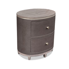 Load image into Gallery viewer, Tomlin luxury bespoke bedside table upholstered rounded design