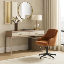 Load image into Gallery viewer, Handmade British bespoke desk with brass detailing