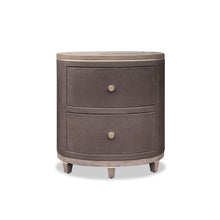 Load image into Gallery viewer, Tomlin luxury bespoke bedside table upholstered rounded design