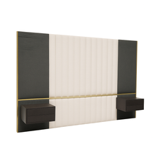 Load image into Gallery viewer, Trowbridge bespoke headboard with bedside tables hand crafted made in Britain