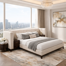 Load image into Gallery viewer, Upstate luxury bespoke bed base with integrated drawers and mirrored tops