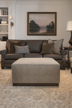 Load image into Gallery viewer, Upholstered Amcross ottoman for luxury living room interiors