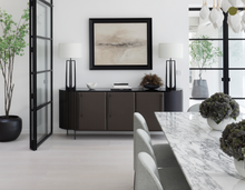 Load image into Gallery viewer, Luxury sideboard with oak, bronze and gloss finishes for designer interiors