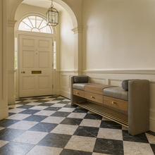Load image into Gallery viewer, Handmade luxury hallway bench with storage drawers