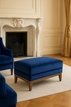 Load image into Gallery viewer, Upholstered Gala ottoman for luxury living room interiors