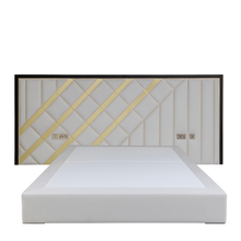 Load image into Gallery viewer, Art Deco luxury bed with brass metal detailing