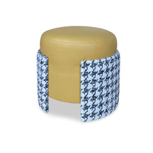 Load image into Gallery viewer, Upholstered Clipper pouf for luxury living room interiors