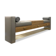 Load image into Gallery viewer, Handmade luxury hallway bench with storage drawers