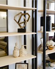 Load image into Gallery viewer, Made in Britain luxury shelving unit mirrored back panel detail