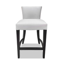 Load image into Gallery viewer, Leabank barstool close-up designer upholstery and wood finish