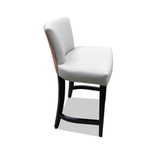 Load image into Gallery viewer, Leabank barstool close-up designer upholstery and wood finish