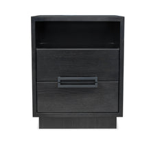 Load image into Gallery viewer, Arlington bedside table with smoked glass top and metal handles