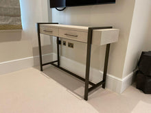 Load image into Gallery viewer, Monument Bespoke Luxury Console Table handcrafted in Britain featuring architectural contemporary styling and premium craftsmanship for luxury interior design projects and sophisticated London living.
