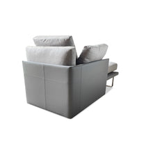 Load image into Gallery viewer, Made in Britain contemporary chaise longue leather and fabric detail