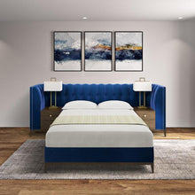 Load image into Gallery viewer, Upstate luxury bespoke bed base with integrated drawers and mirrored tops