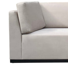 Load image into Gallery viewer, Solid timber show-wood plinth detail on Amcross luxury bespoke sofa