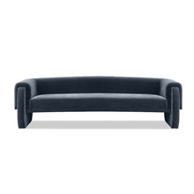 Load image into Gallery viewer, Greenway Sofa luxury bespoke London sofa in midnight green fabric