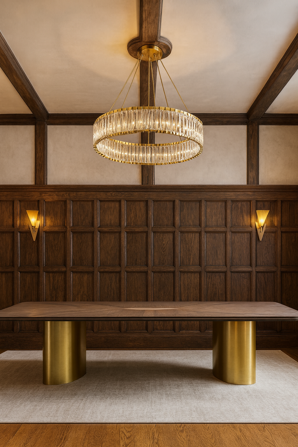 Ascot bespoke luxury dining table with brass detailing