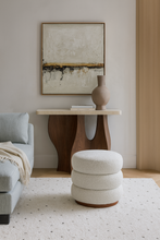 Load image into Gallery viewer, Bibendum round bespoke luxury ottoman handmade in Britain

