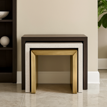 Load image into Gallery viewer, Cerberus side table nesting luxury bespoke furniture made in Britain
