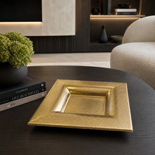 Load image into Gallery viewer, FDC - Ceramic Charger tray in crackle gold enamal
