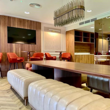 Load image into Gallery viewer, Bespoke luxury furniture executive box Emirates Stadium London
