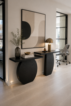 Load image into Gallery viewer, Fulcrum Bespoke Luxury Console Table handcrafted in Britain featuring sculptural architectural styling and premium craftsmanship for luxury interior design projects and sophisticated London living.
