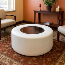 Load image into Gallery viewer, Giffby upholstered bespoke luxury coffee table handcrafted in Britain for luxury interior design and sophisticated London living
